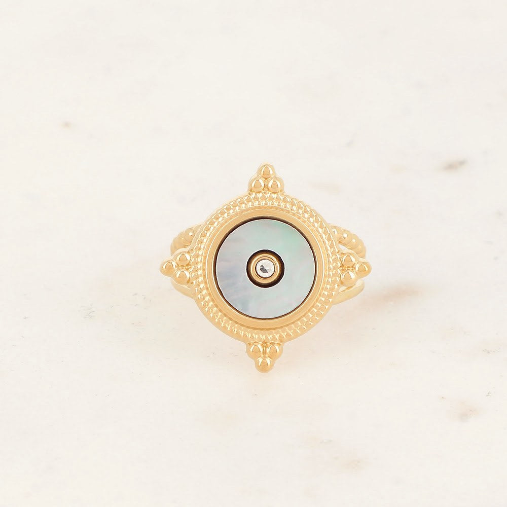 Isaure Ring – Gold, Grey mother-of-pearl