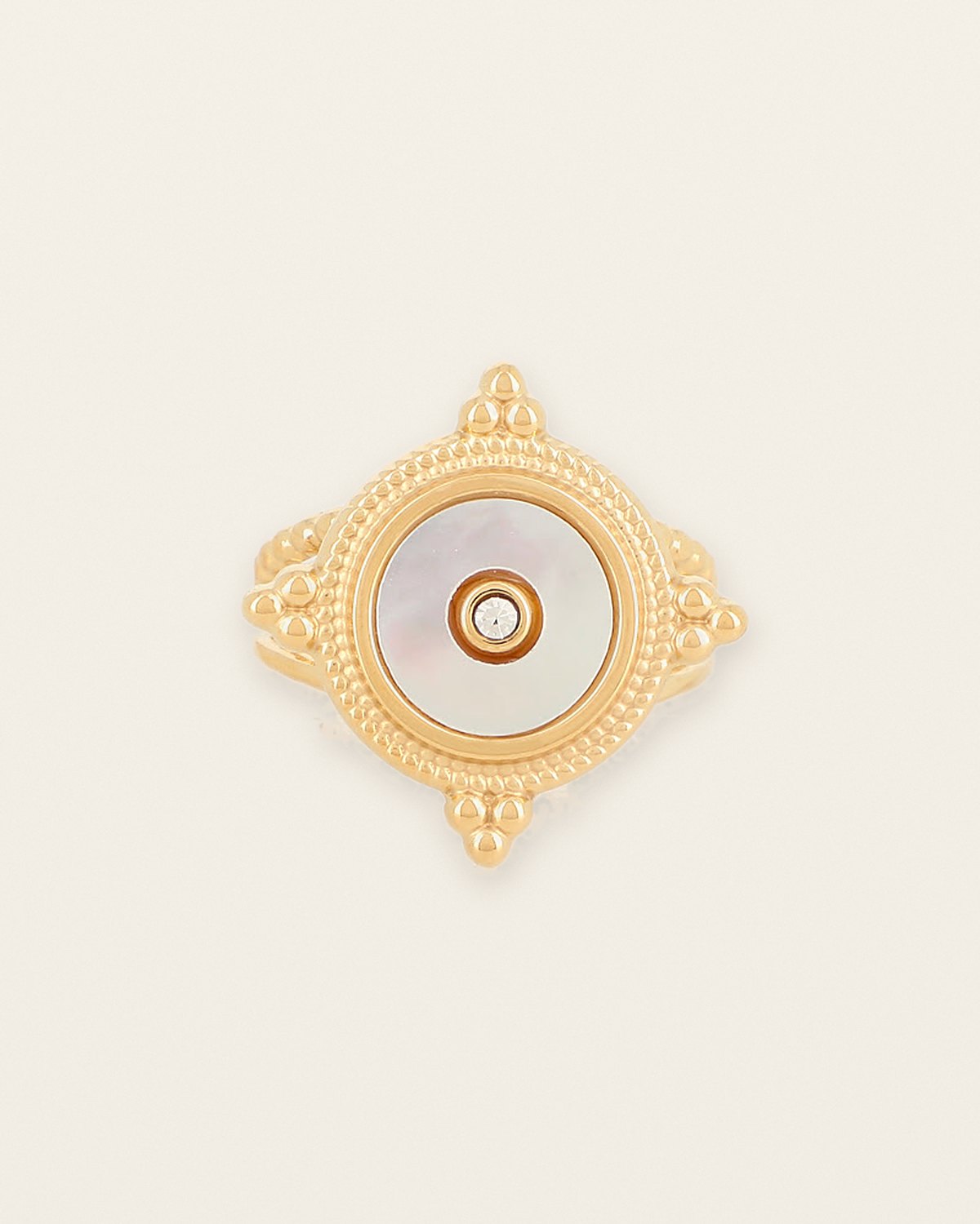 Isaure Ring – Gold, White mother-of-pearl