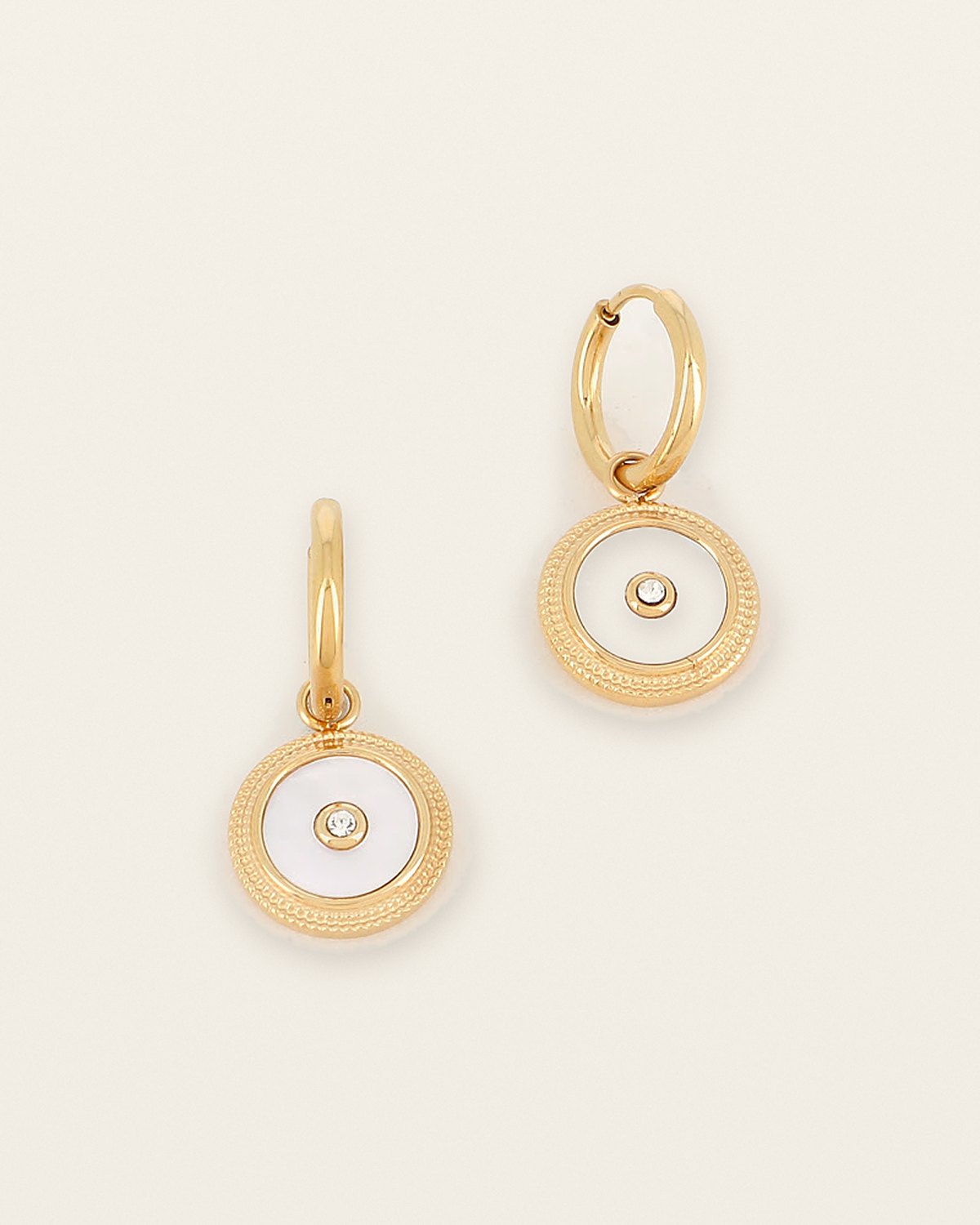 Isaure Earrings – White mother-of-pearl