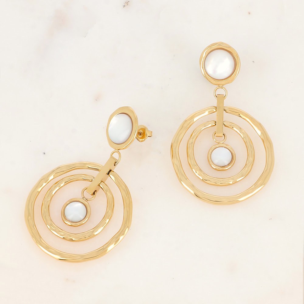 Aurore Earrings – White mother-of-pearl